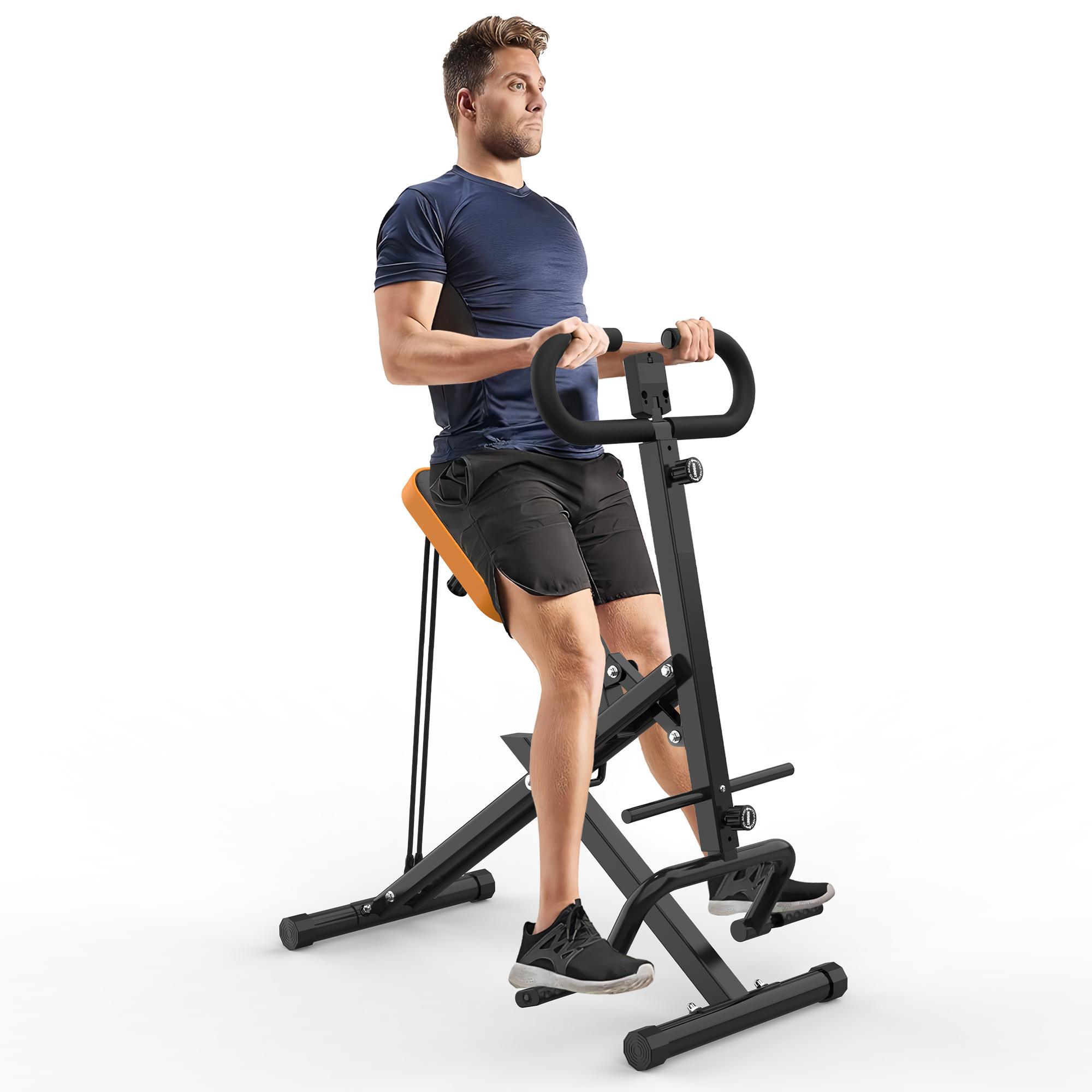 Squat Machine Glutes Workout Adjustable Resistance Foldable Exercise Equipment Leg Exercise Machine with 250lbs Weight Capacity, Rowing Machine