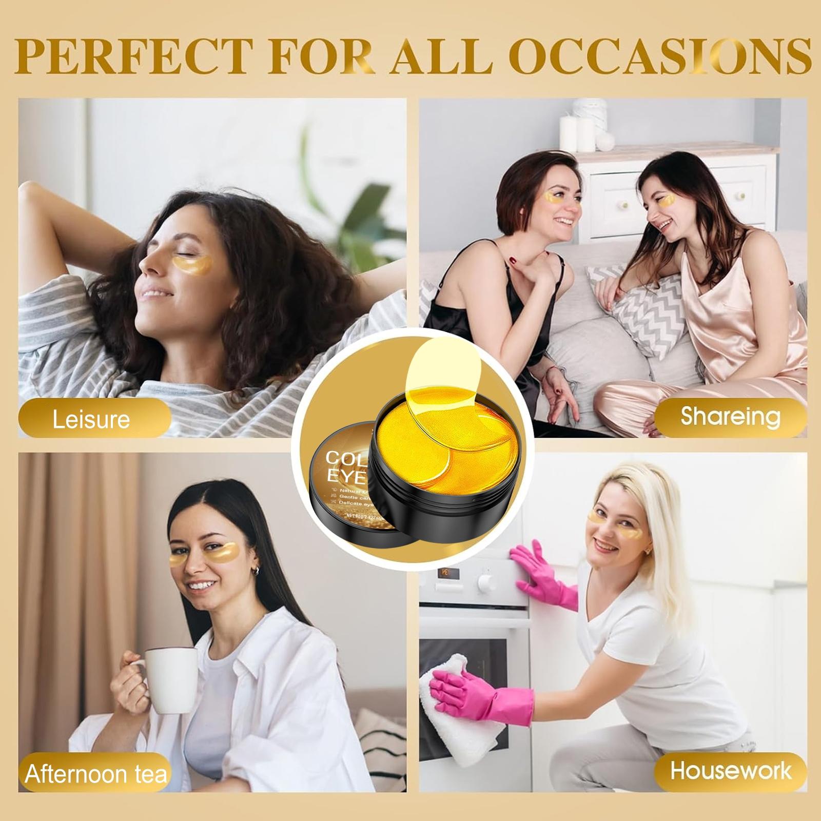 60-Piece Collagen Eye Mask Set, Gentle Hydrating Under-Eye Patches for Fine Lines and Dark Circles, Eye Care Suitable for All Skin Types, Hydrate