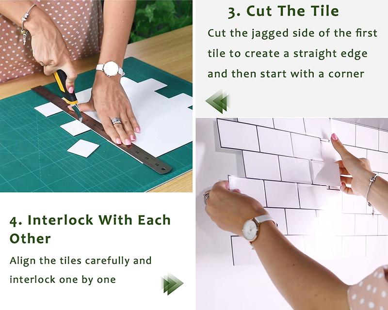 STICKGOO 10-Sheet Multicolor Arabesque Vinyl Tile Peel & Stick Backsplash, Peel and Stick Wall Tile For Bathroom, 12”X12” Self-Adhesive Kitchen Backsplash Tiles (Thicker Design) Home Decor Decorative