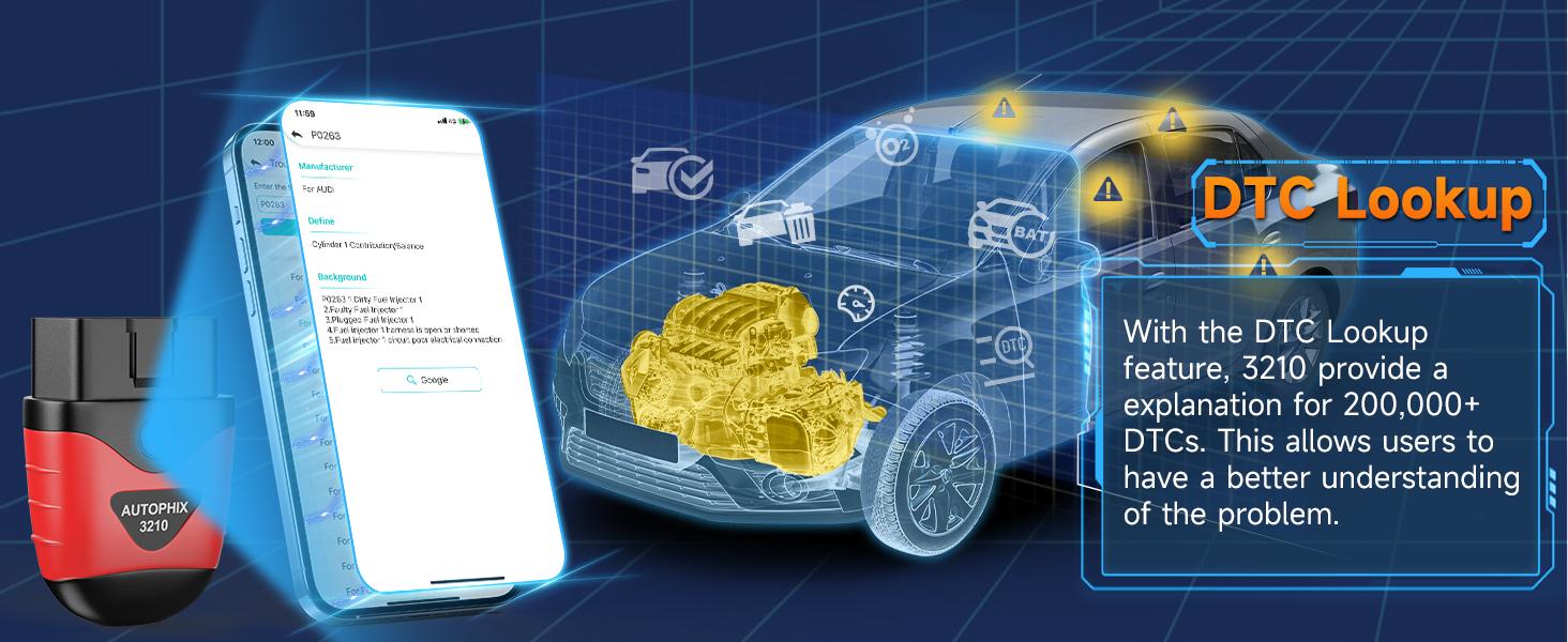AUTOPHIX 3210 Bluetooth OBD2 Scanner, Wireless Check Engine Code Reader, Automotive Scan Tool Diagnostic Scanner with Battery Performance Test, Exclusive APP for iOS, iPad & Android