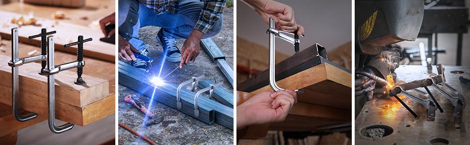 #JumpstartSale Jorgensen Bar Clamps, 6-Inch Light-duty Drop Forged Steel Bar Clamps for Woodworking and Welding, 2 Pack