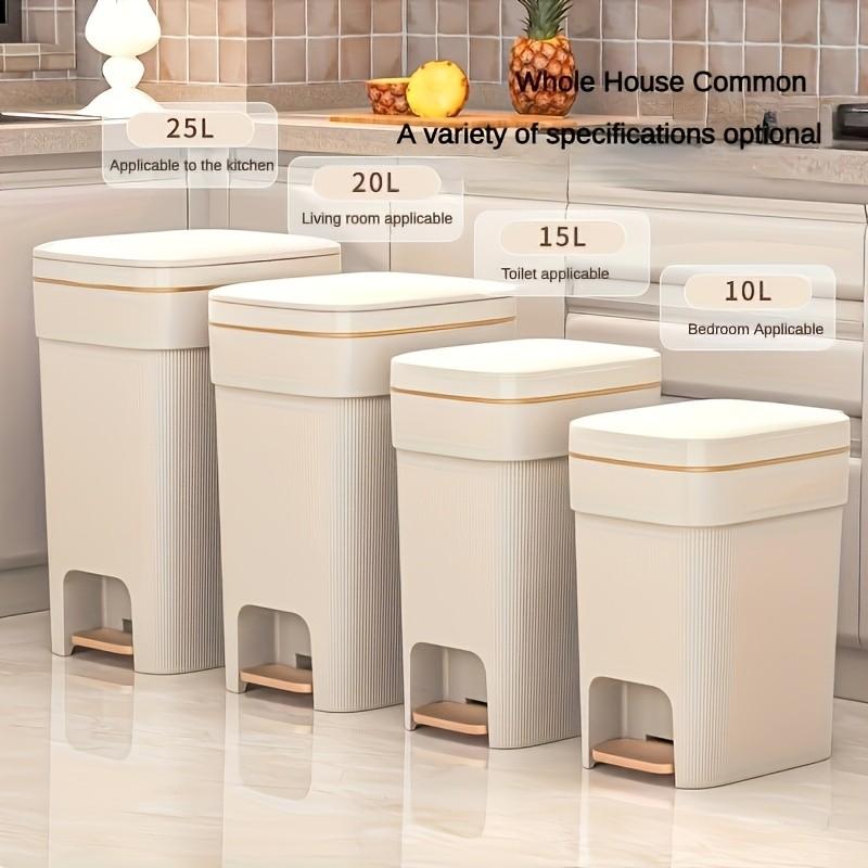 Square Trash Can with Lid, Accents, Two Sizes Available, Fashionable Garbage Bin, Ideal for Kitchen, Bathroom, Bedroom, Home Office Square Trash Can with Lid, Accents, Two Sizes Available, Fashionable Garbage Bin, Ideal for Kitchen, Bathroom, Bedroom, Home Office