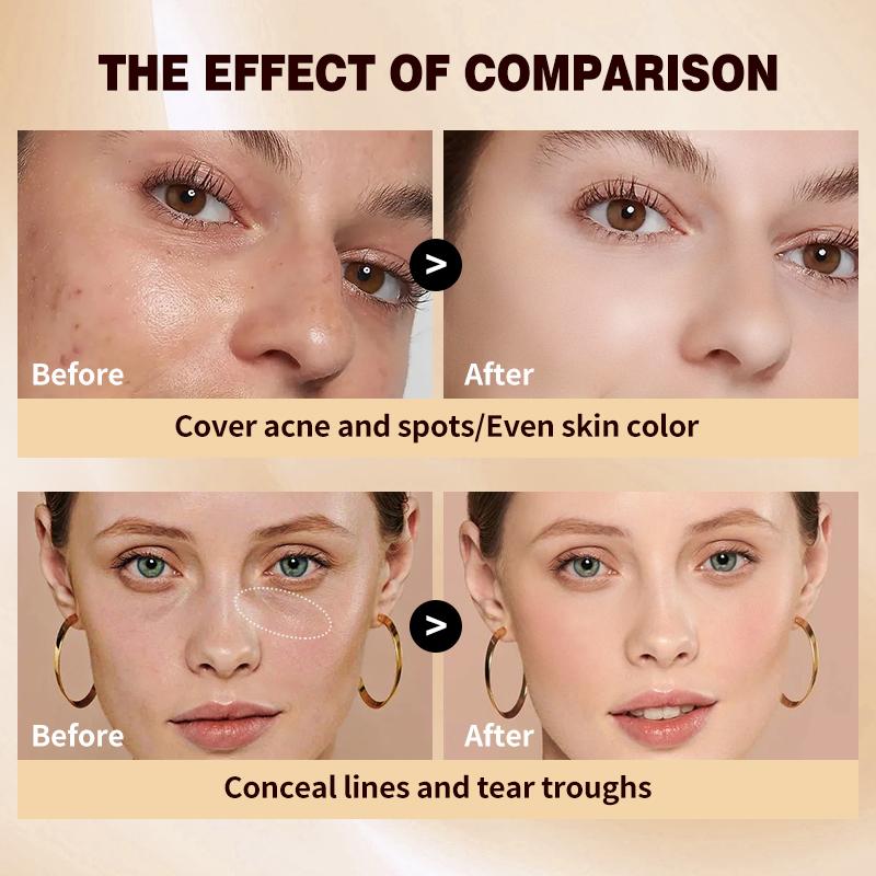 1PC Full Coverage Concealer, Makeup Cream, Waterproof and Sweat Proof, Long-lasting Makeup Effect, All Day Flawless Beauty, Natural Makeup Effect