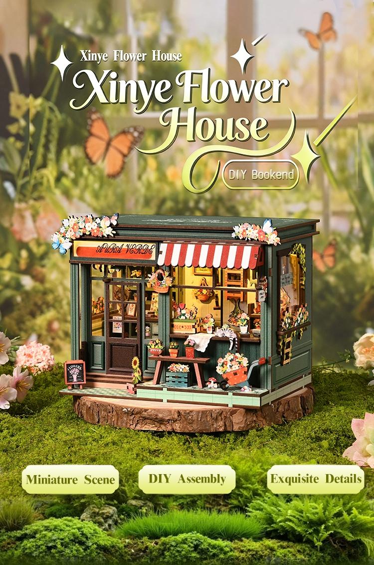 DIY Wooden Miniature House Model Kit, 3D Creative Puzzle Building Set, Handmade Gift for Home Decor & Collection, Includes English Manual