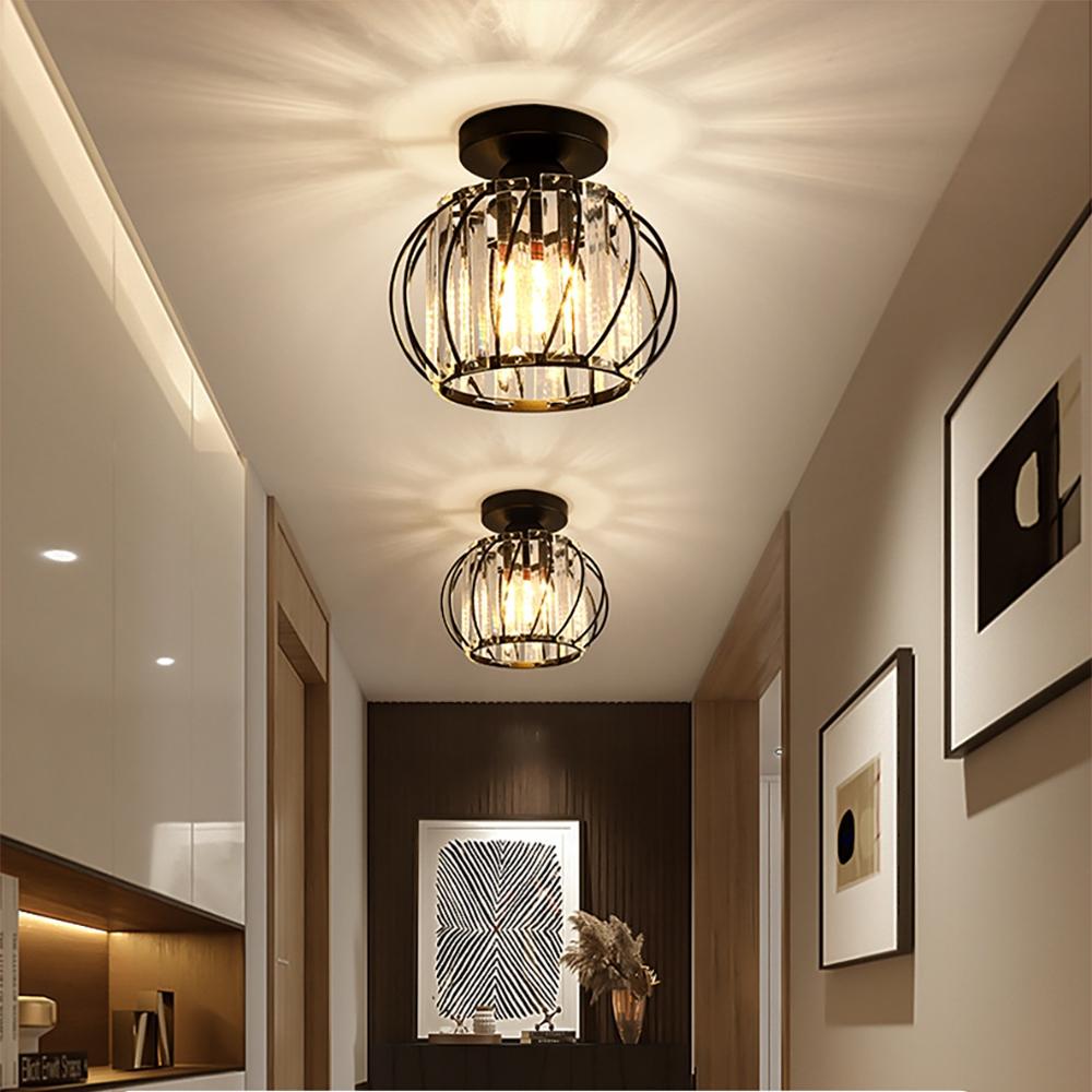 Faux Crystal Ceiling Light, Modern Ceiling Light without Bulb, Semi Embedded Ceiling Light, Suitable for Corridor Entrance Kitchen, Ceiling Light Fixture