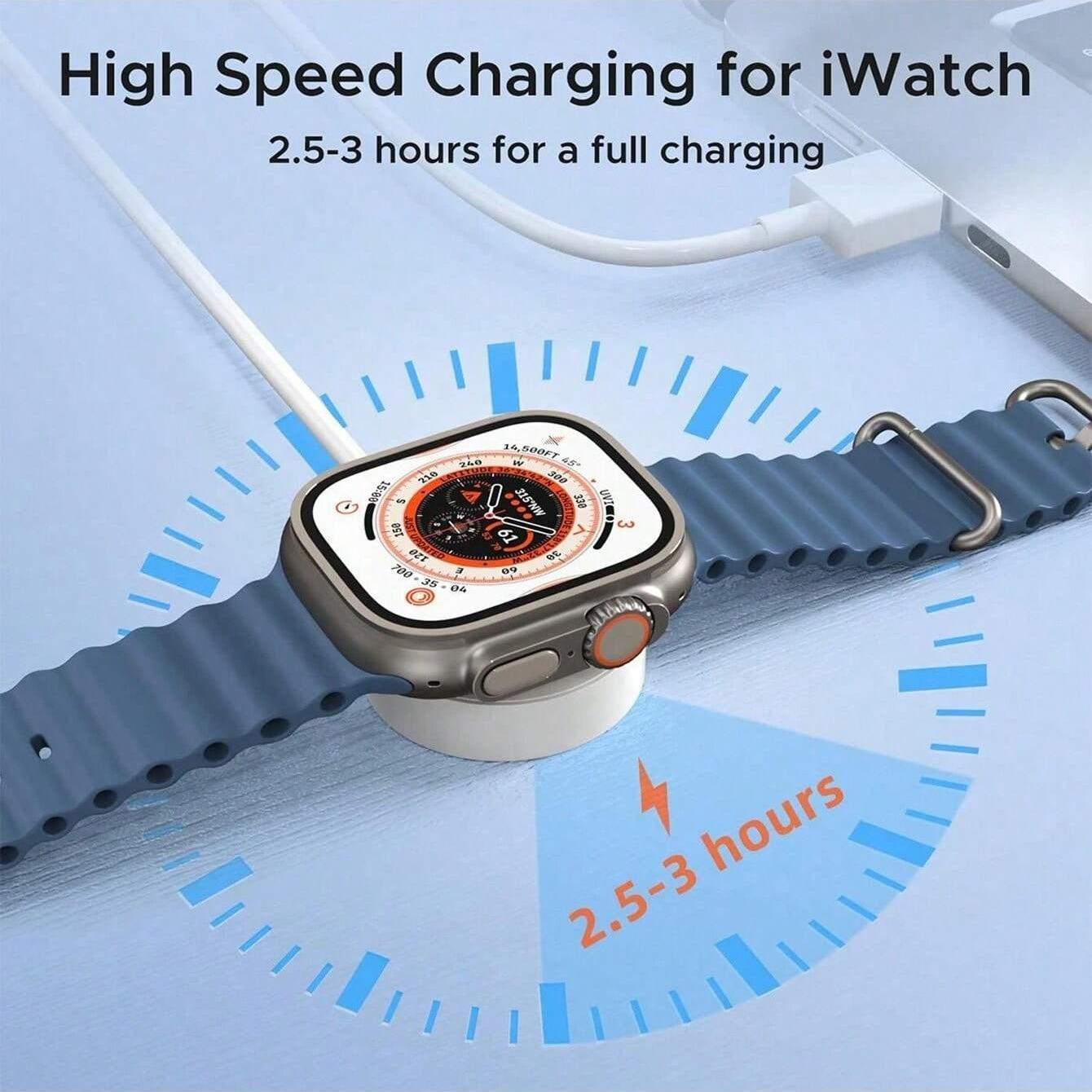 1 Piece Magnetic Wireless Charger, Portable Fast Charging Version with USB Interface, Compatible with Apple Watch Ultra/9/8/7/6/SE/SE2/5/4/3/2/1 Full Series