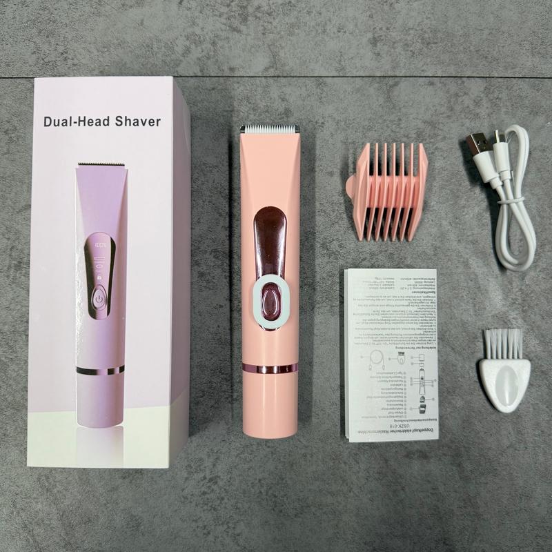 Women's Electric Bikini Trimmer Shaver & Razor, Dual Head, LED Display, Rechargeable, for Armpits, Body, Legs, New Condition