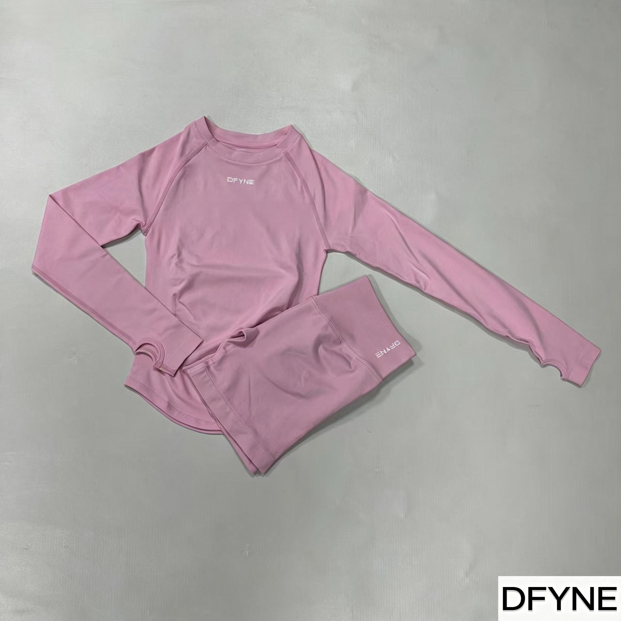 Dfyne Women's Seamless Long Sleeve High Performance Activewear Top - Lightweight, Breathable, 4-Way Stretch, Round Neck, Slim Fit, Multi-Size, Plus Size Gym Ootd Sporty Chic Tee for Yoga, Gym