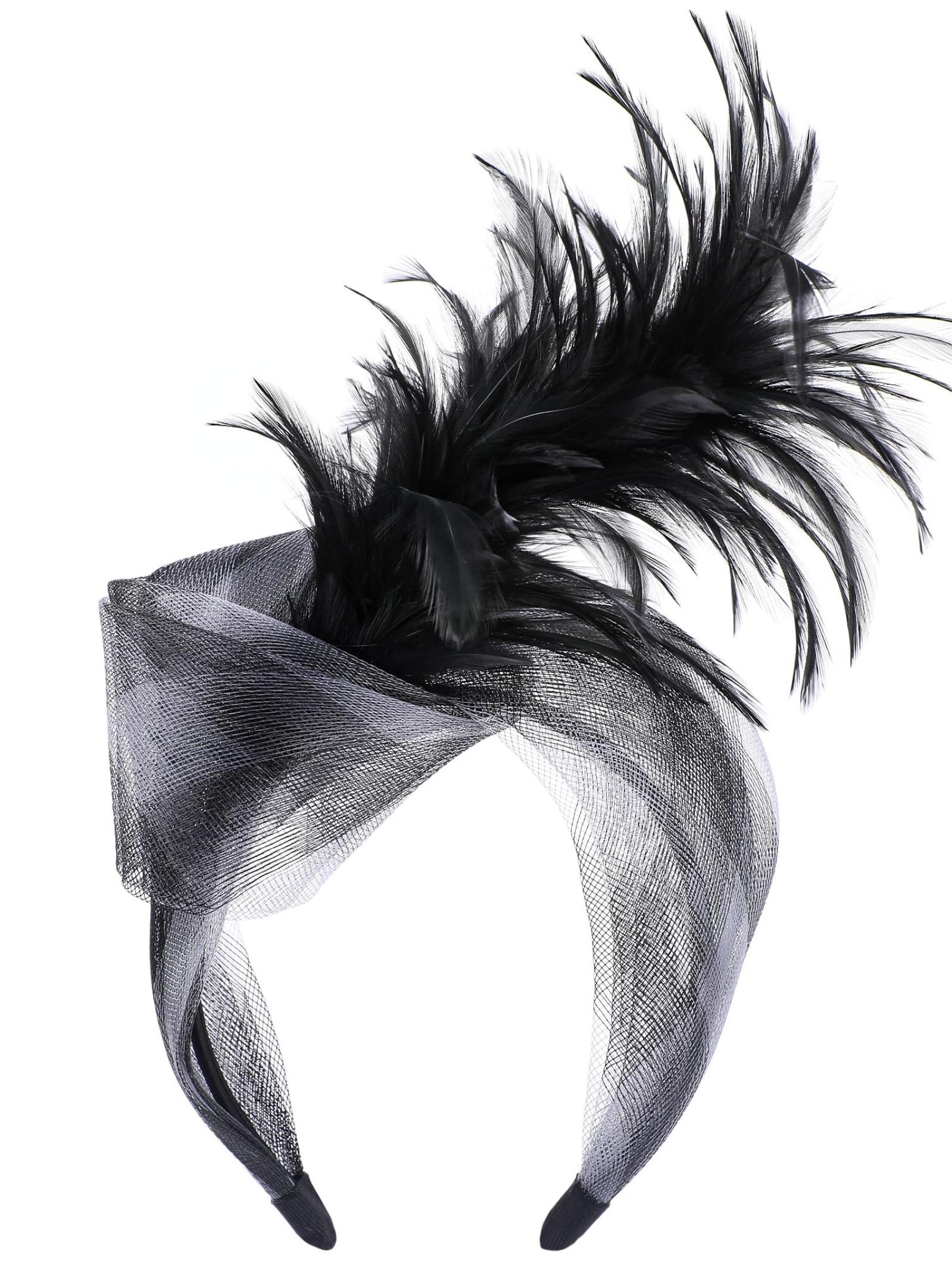 Feather Fascinators Headband Women's Tea Party Hat for Kentucky Derby, Cocktail, Wedding, Fancy Dress Party for Evening Wear and Special Occasion Vintage Looks Brooch Sweet and Cute Women's Hair Accessories ﻿