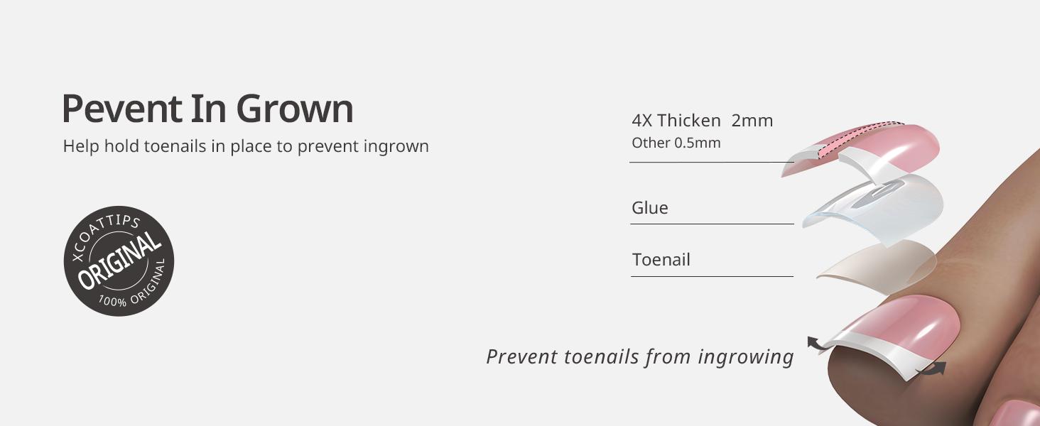 btartboxnails XCOATTIPS Toe Nail Tips - Product only 160pcs  Real Square Brown French Tip Short Toenail Press Ons Fit for Short & Extra Short Toenails Bed,Soft Gel Toe Nail Tips for Women