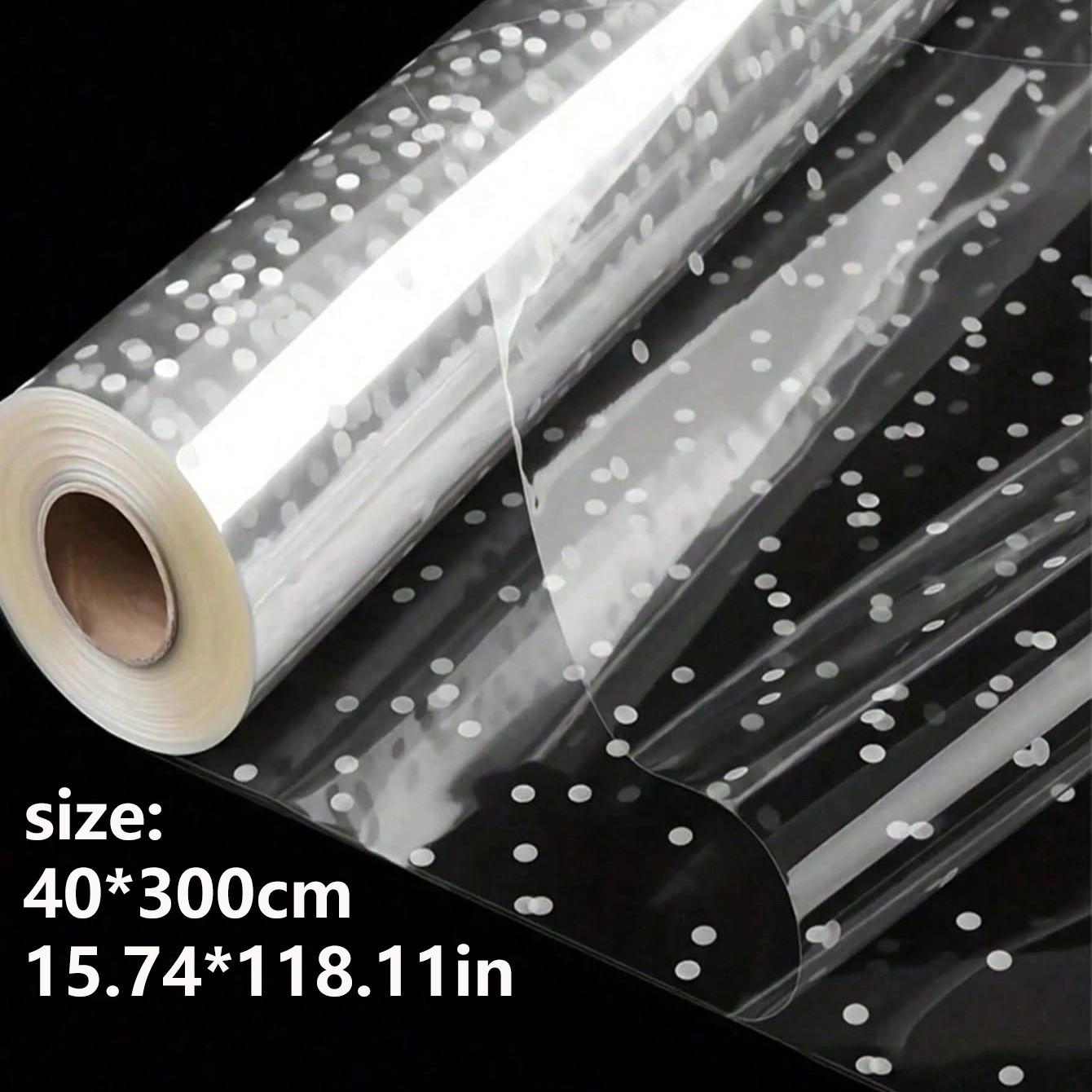 30m Transparent Plastic Packaging Paper Roll, Wide Clear Film for Gifts, Bouquets, Food, Baskets, DIY Crafts, Holiday Decorations