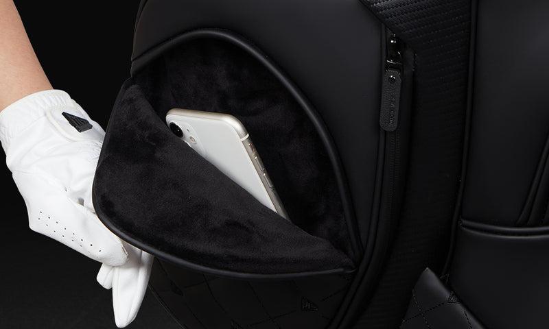 Ask Echo Golf Prestige-5 Way Compact Leather Leather Stand Bag Ask Echo Golf Prestige-5 Way Compact Leather Leather Stand Bag