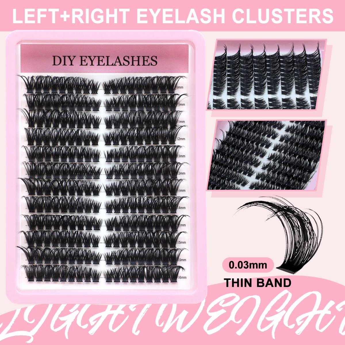 80D False Lashes, Single Cluster, D Curl, Mixed Lengths, Odorless, Easy to Apply, Ideal for Home Makeup, Perfect for Parties