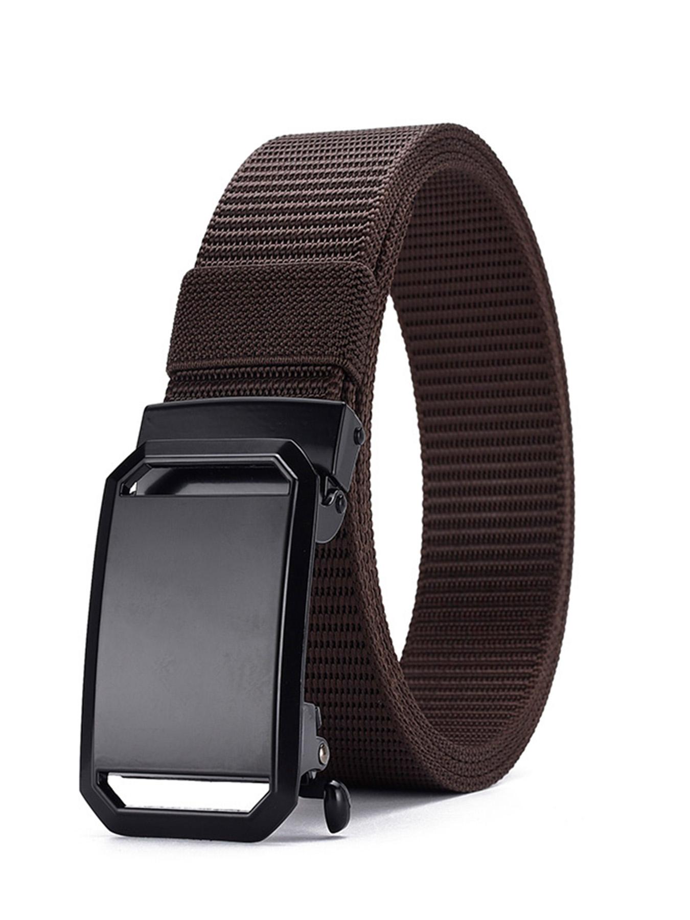 Men's Elastic Nylon Belt, Adjustable Auto-Snap Buckle, Quick-Release Tactical Waistband, Ideal for Jeans and Work Pants, Casual Wear