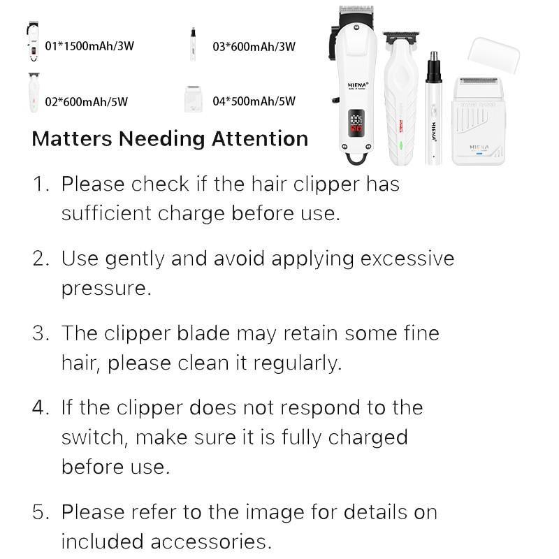 Barber-Grade 4-Piece Cordless Grooming Gift Set｜LED Display & Smooth Anti-Tangle Trimming, All-in-One for Hair & Beard. A Premium Choice for Boyfriend/Husband