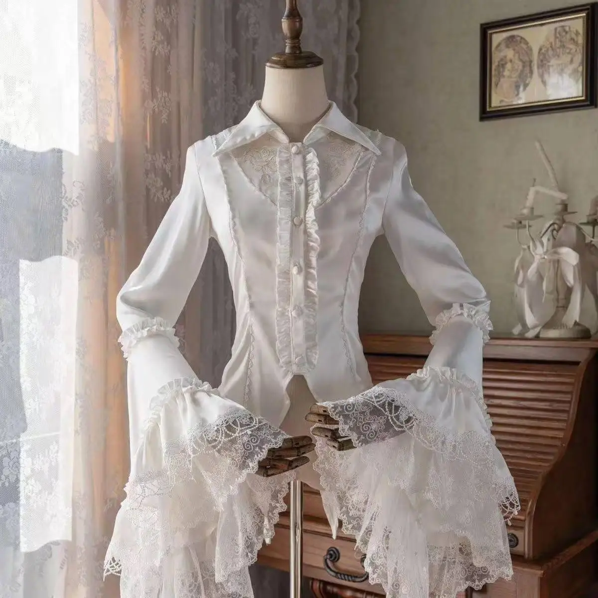 2026 Japanese Vintage Elegant Lolita Shirt Women Gothic Flare Sleeve Blouses Female Y2k Aesthetic Casual Retro Tops Blusas