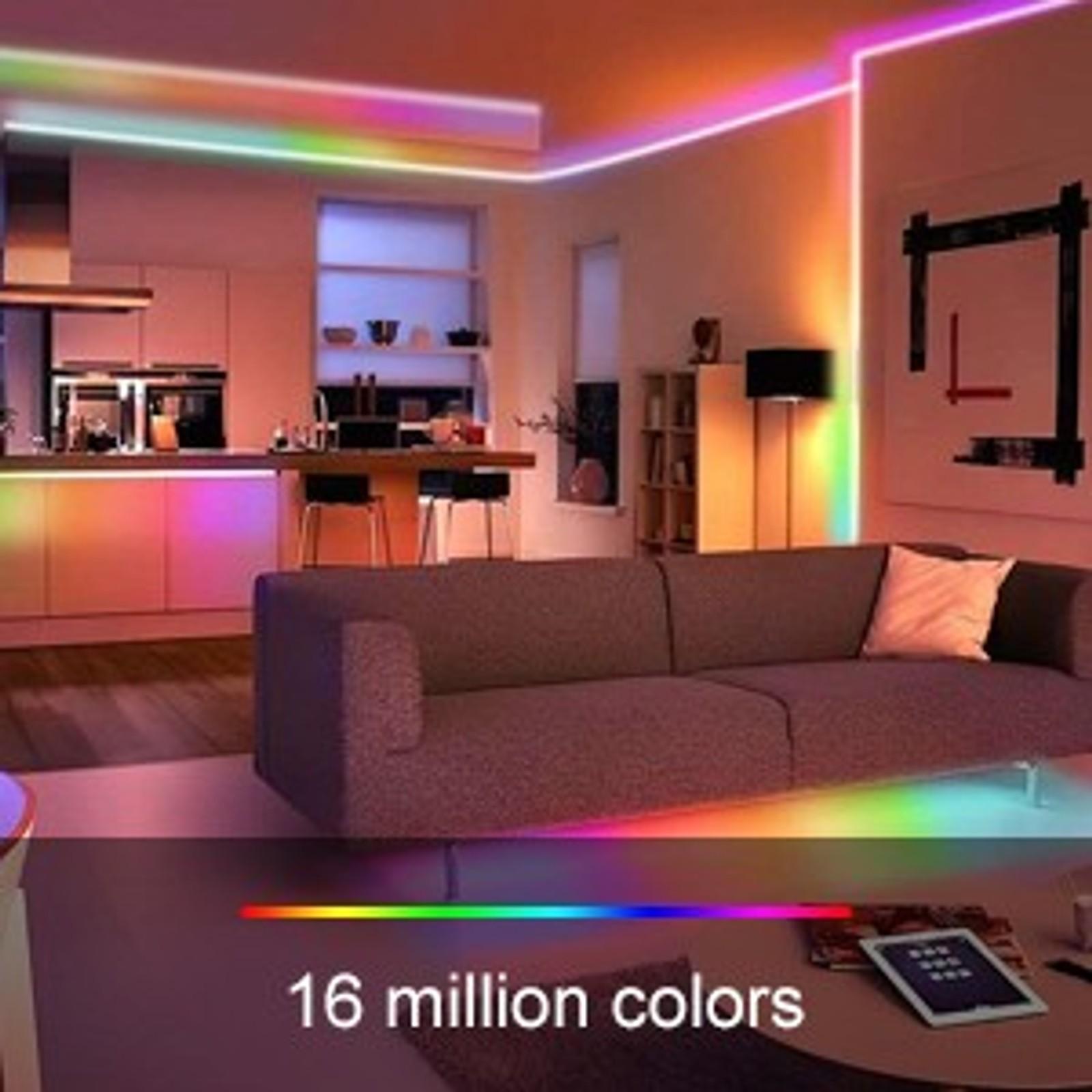 200FT LED Lights for Bedroom (2 Rolls of 100FT), Music Sync Smart LED Strip Lights, Bluetooth App Control, RGB Color Changing, Ultra LongGift