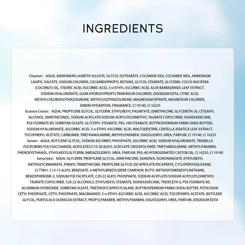 Vitamin C Skincare Set, skin care sets, Facial Skin Care Product & Makeup Bag & Puff, Professional Skin Care Kit for Women & Girls