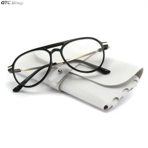 Anti Fatigue Reading Eyeglasses - Narrow Fit for Small Faces, Bluelight Block, UV Protection, Unisex Retro Aviator Reading Wear, Lightweight Durable, Black (+1.5 to +3.0)