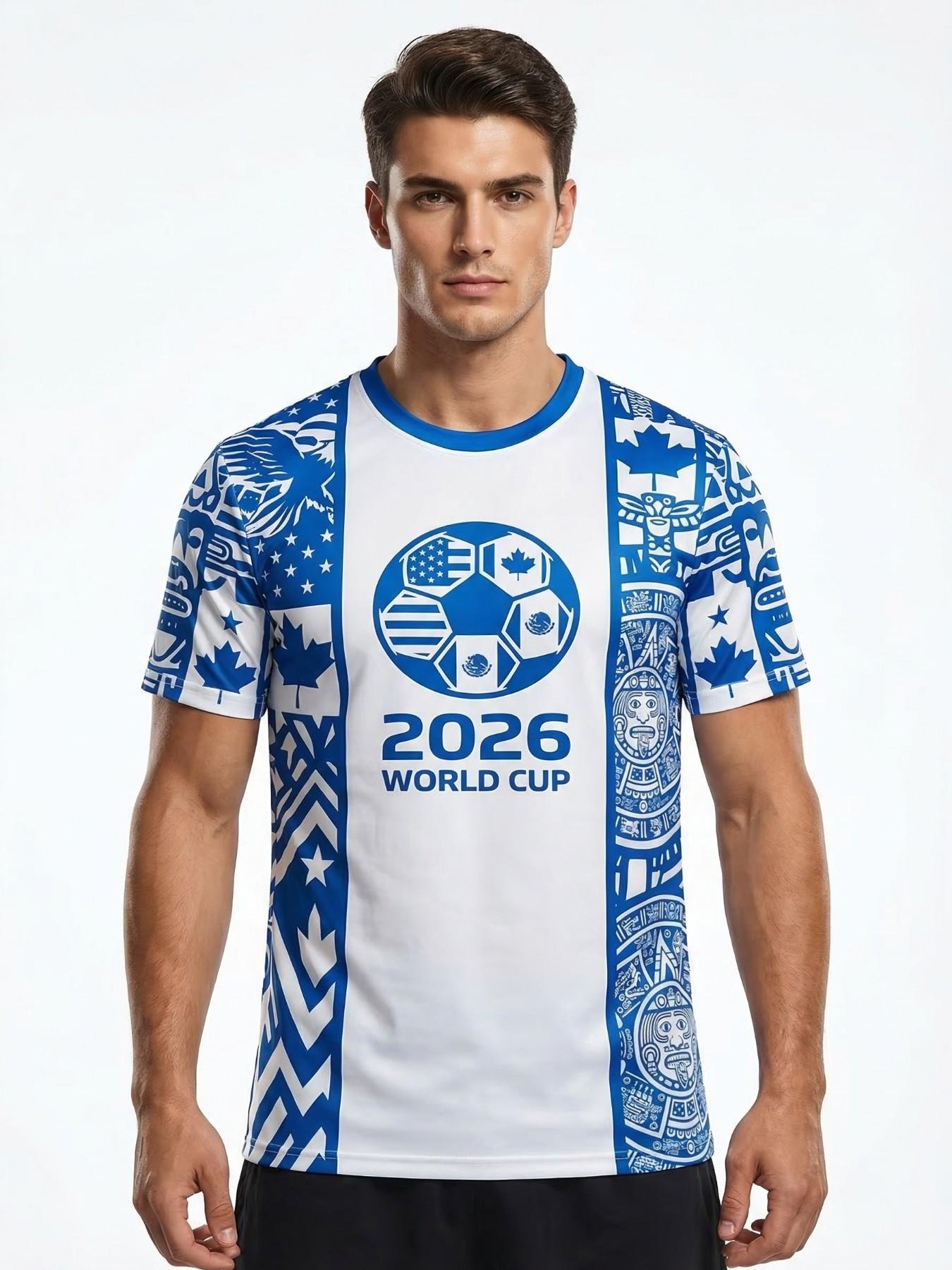 Men's 2026 Usa Soccer Jersey, Quick-Dry Breathable Football T-Shirt, Fan Support Wear for Daily Use and Outdoor Sports, Lightweight Jersey