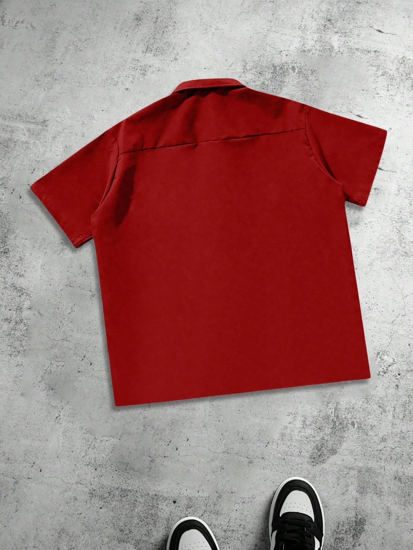 Men's Plus Size Casual Loose Fit Work Shirt, Button Front, Square Short Sleeve, Multiple Pockets, Urban Style, Perfect Gift Men's Plus Size Casual Loose Fit Work Shirt, Button Front, Square Short Sleeve, Multiple Pockets, Urban Style, Perfect Gift