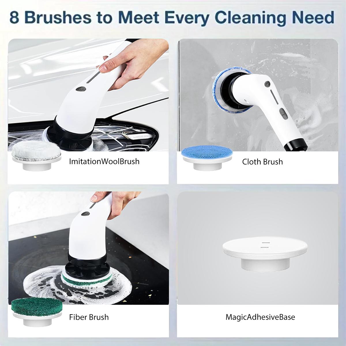 Electric Spin Scrubber, Cordless Shower Scrubber Full-Body IPX7 Waterproof, Electric Cleaning Brush with 4 Replaceable Brush Headsand 3 Adjustable Extension Handle, 2-Speed for Bathroom, Kitchen, Toilet, Window, Pool, tiktok shop deals
