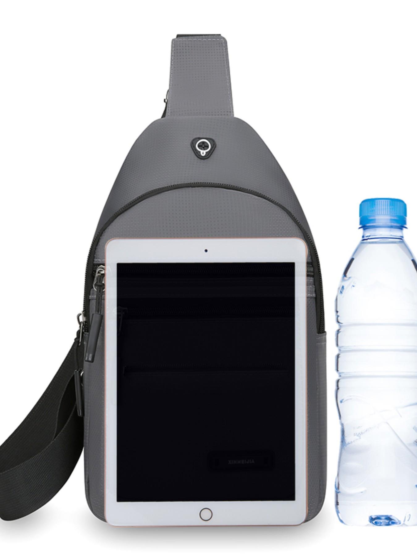 Men's Casual Nylon Chest Bag, Multi-Functional Zipper Pouch, Comfortable Outdoor Sports, Cycling, Commuting, Adjustable Strap Backpack