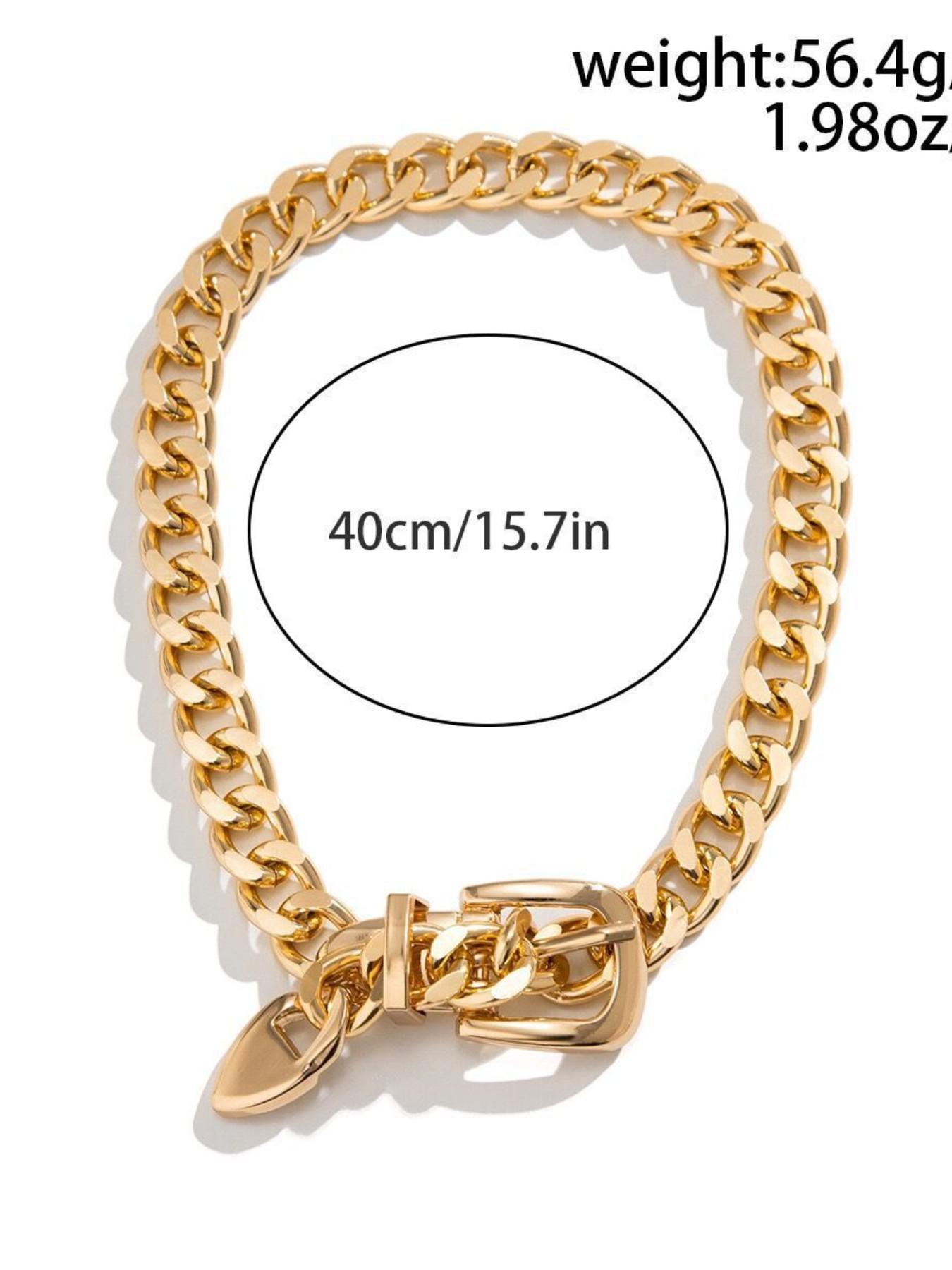 Punk Style Alloy Buckle Chain Necklace for Women, Party Street Fashion, Unique Clavicle Chain, Daily Wear Accessory, Trendy Neckpiece