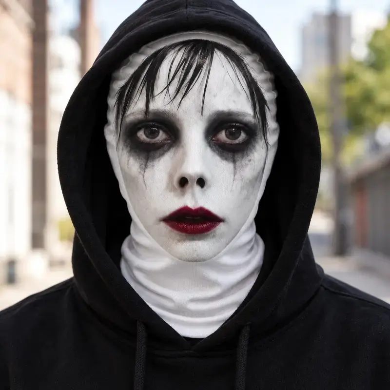 Horror Halloween Cosplay Balaclava Full Face Stretch Mesh Mask Creepy ...