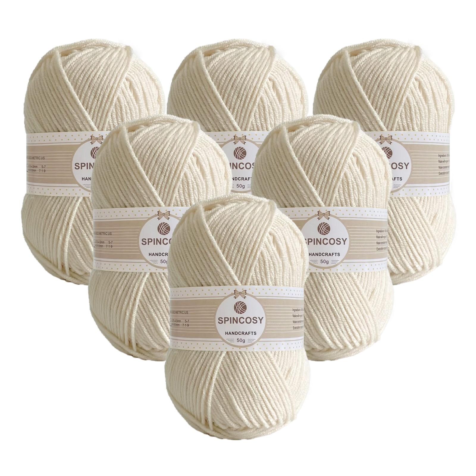 6 Color Macaron Acrylic Yarn Balls, 50g Lightweight Knitting Thread, DIY Spring Summer Crafts, Travel Handmade Kit, Gift Set