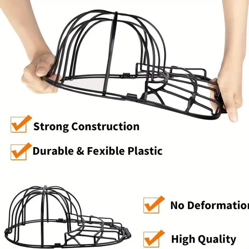 Durable Plastic Baseball Hat Cleaner, Adjustable Metal Frame, Wall-Mounted Washing Machine Protector, Stainless Steel Design
