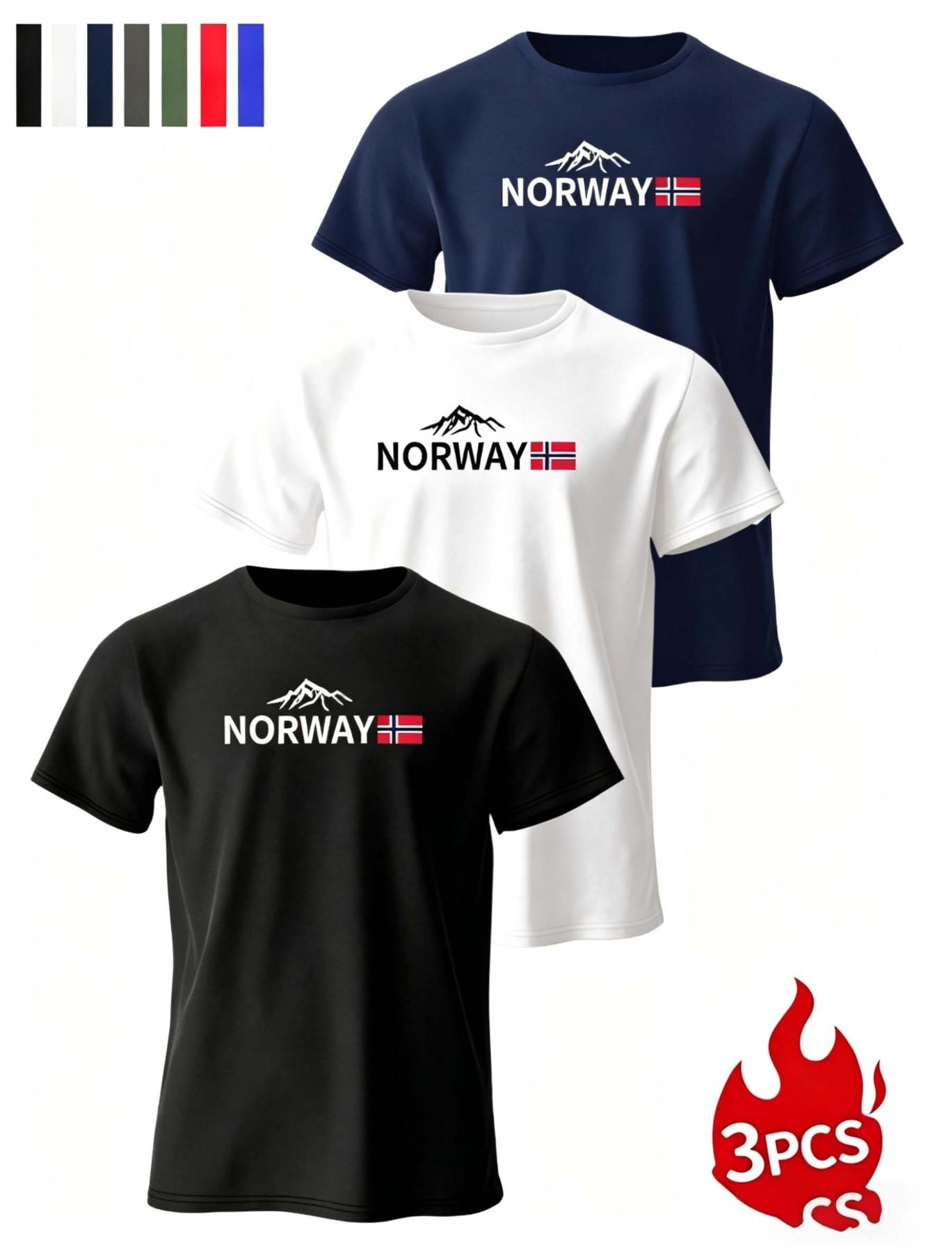 3-Pack Men's T-Shirts, Breathable Casual Short Sleeves, Ideal for Sports and Daily Wear, Comfortable and Stylish Design