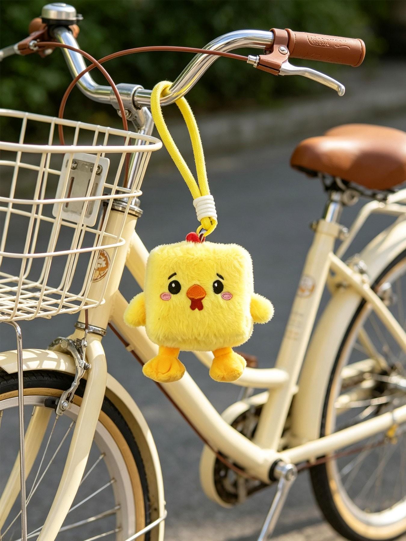 Cute Chicken Plush Keychain, Soft and Cozy Plush Material, Bright, Comb, Stitched Mouth and Cheeks, Durable Woven Strap