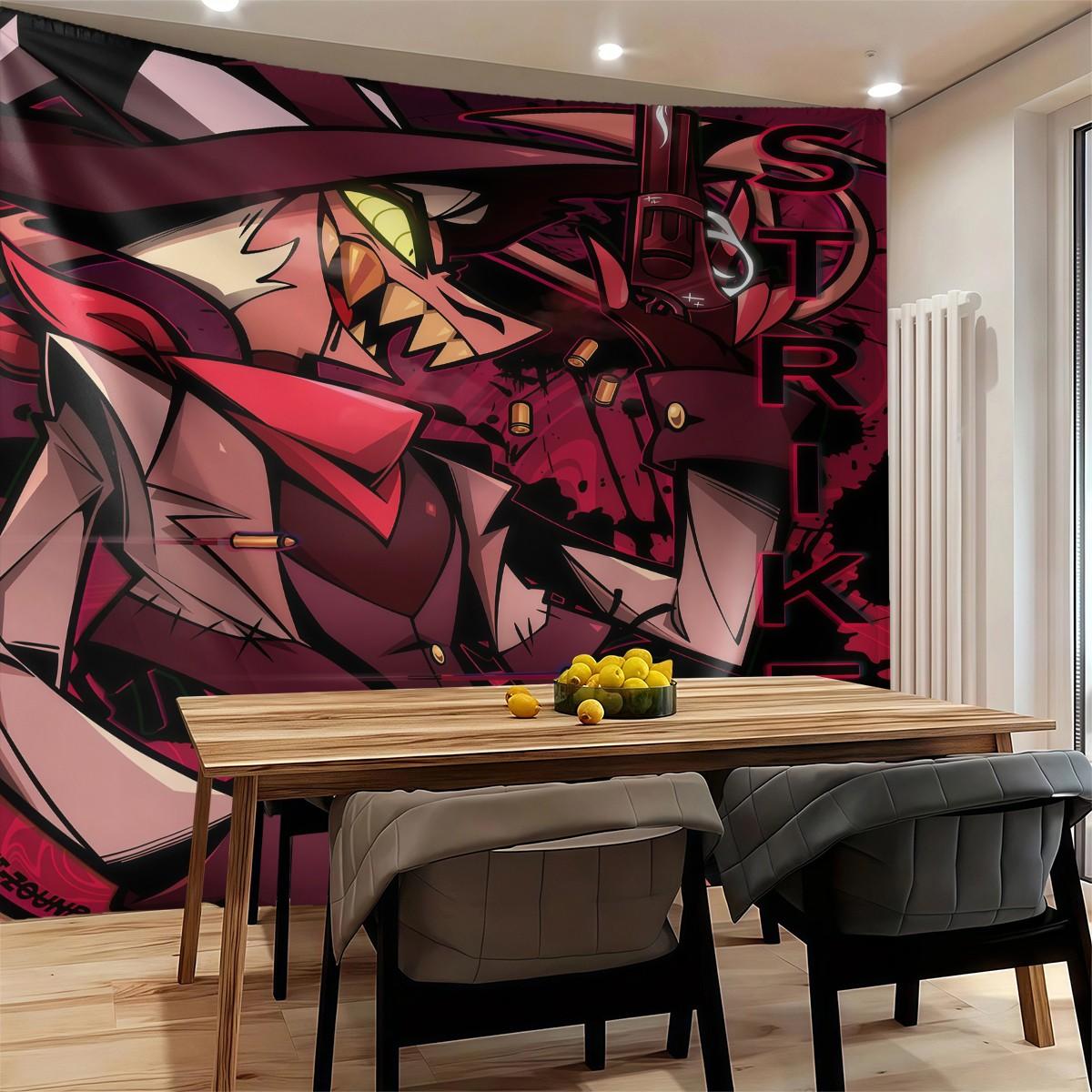 Helluva Boss Patterned Tapestry, Stylish Room Flag, Unique Wall Art For Living Room And Bedroom, Soft And Durable For Kids And Adults Daily Holiday Birthday Gift Bedroom Decor