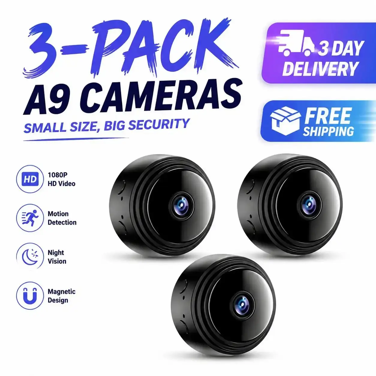 A9 Mini Wireless Camera 1080P HD, Smart Home Security Surveillance Cam with Motion Detection, Portable Baby Monitor & Nanny Cam