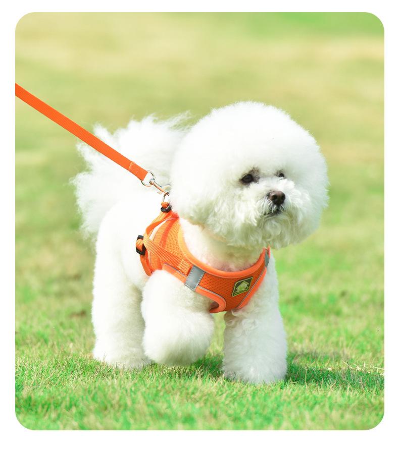Adjustable Vest-Style Pet Harness with Leash - Reflective Safety, Breathable, Choking Prevention Harnesses for Outdoor Walking Dogs and Cats