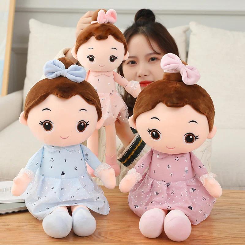 45CM Cute Angel Girl Plush Toy Lovely Stuffed Anime Figure Doll Wear Beautiful Dress Soft Toys For Girls Nice Gifts