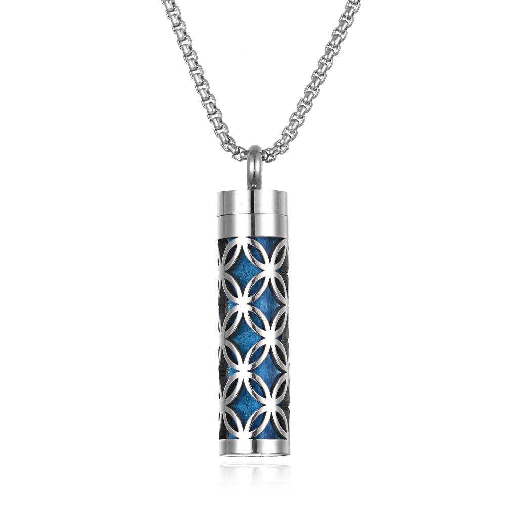 New Aromatherapy Essential Oil Diffuser Necklace - Stainless Steel Open Locket, Stainless Steel Jewelry, 70cm Chain, 1pc Perfume Pad, Everyday Wear Costume Jewelry Necklace
