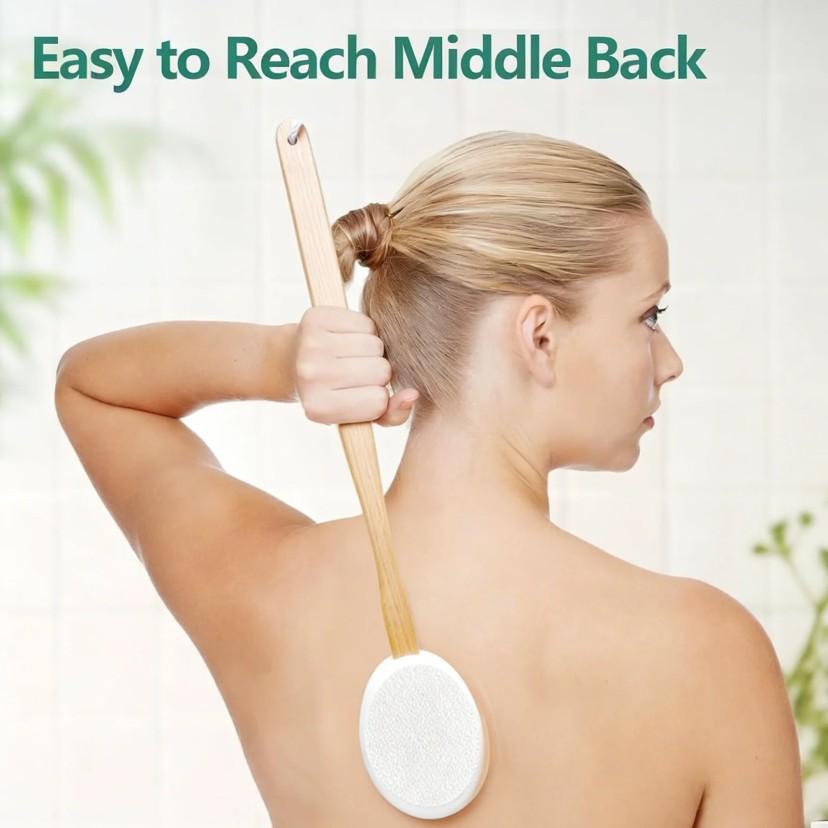 Long Handle Back Applicator Set with 3 Replaceable Cotton Pads, Easy-To-Use for Seniors and Women, Ideal for Body Lotion, Creams, Sunscreen