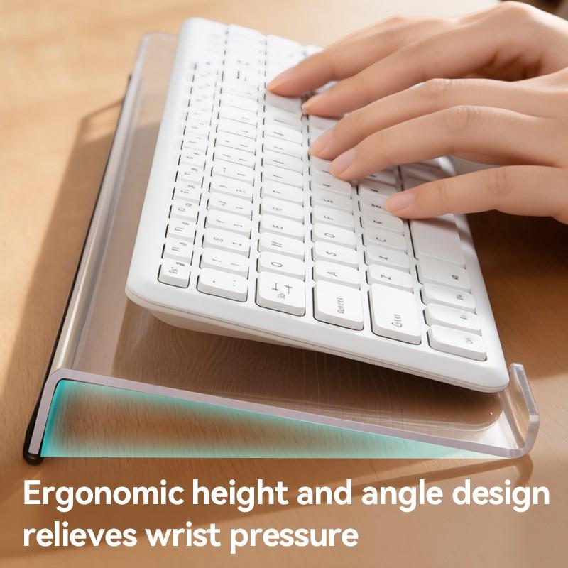 Transparent Acrylic Keyboard Stand with Silicone Anti Slip Strip, 1 Count Keyboard Wrist Rest, Desk Organizer for Office Home School Dormitory, Durable Keyboard Accessories