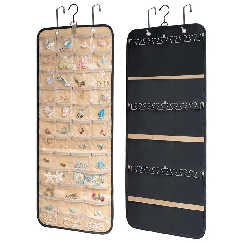 Jewelry Storage Bag, 1 Count Double Sided Jewelry Organizer, Dustproof Durable Storage Organizer Jewelry Storage Bag for Earrings, Bracelet, Necklace, Ring, Home Organizer, Jewelry Storage Unit