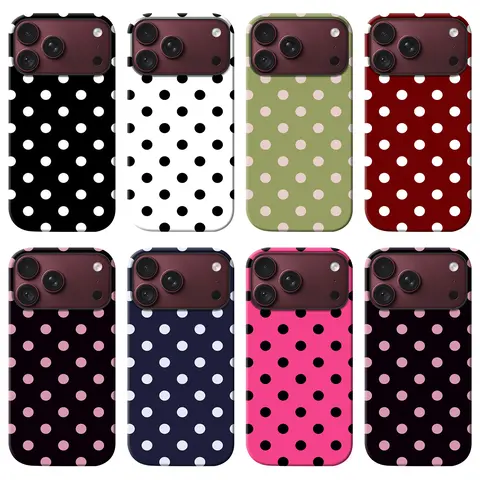 Vintage Polka Dot Custom TPU Smartphone Casing - Cute Phone Accessory with Seamless Fit, Easy Access, Shockproof Protection for iPhone 18,17 Pro Max,16,15 Plus,14 Plus,14,13,12 Pro & Galaxy S25,S24,S23,S22 Cover, Durable HY71