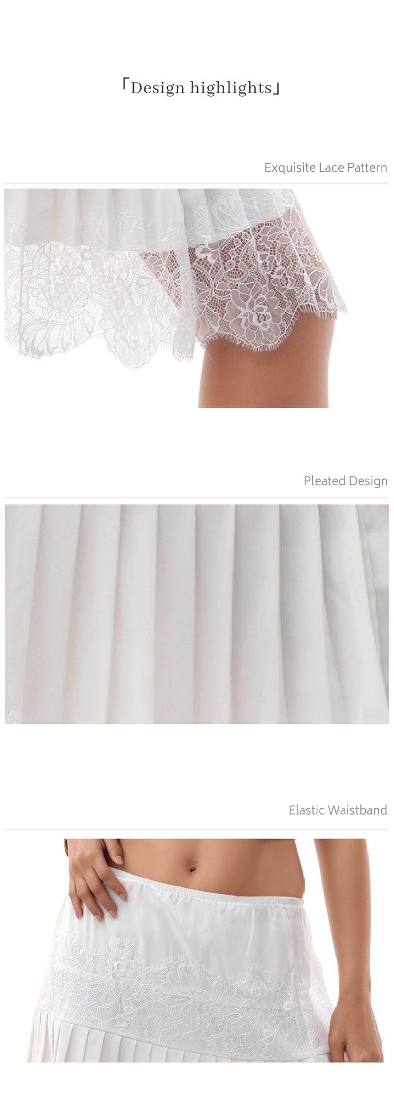 Chicovar Women's Lace Skirt Summer Floral Pleated Slip Skirt - Stretchy Waist, Ruffle Hem, Non-See-Through Soft Fabric - Boho Chic for Concert, Fashion Casual Wear,Cow Girl, Westernfashion,Valentine's Day