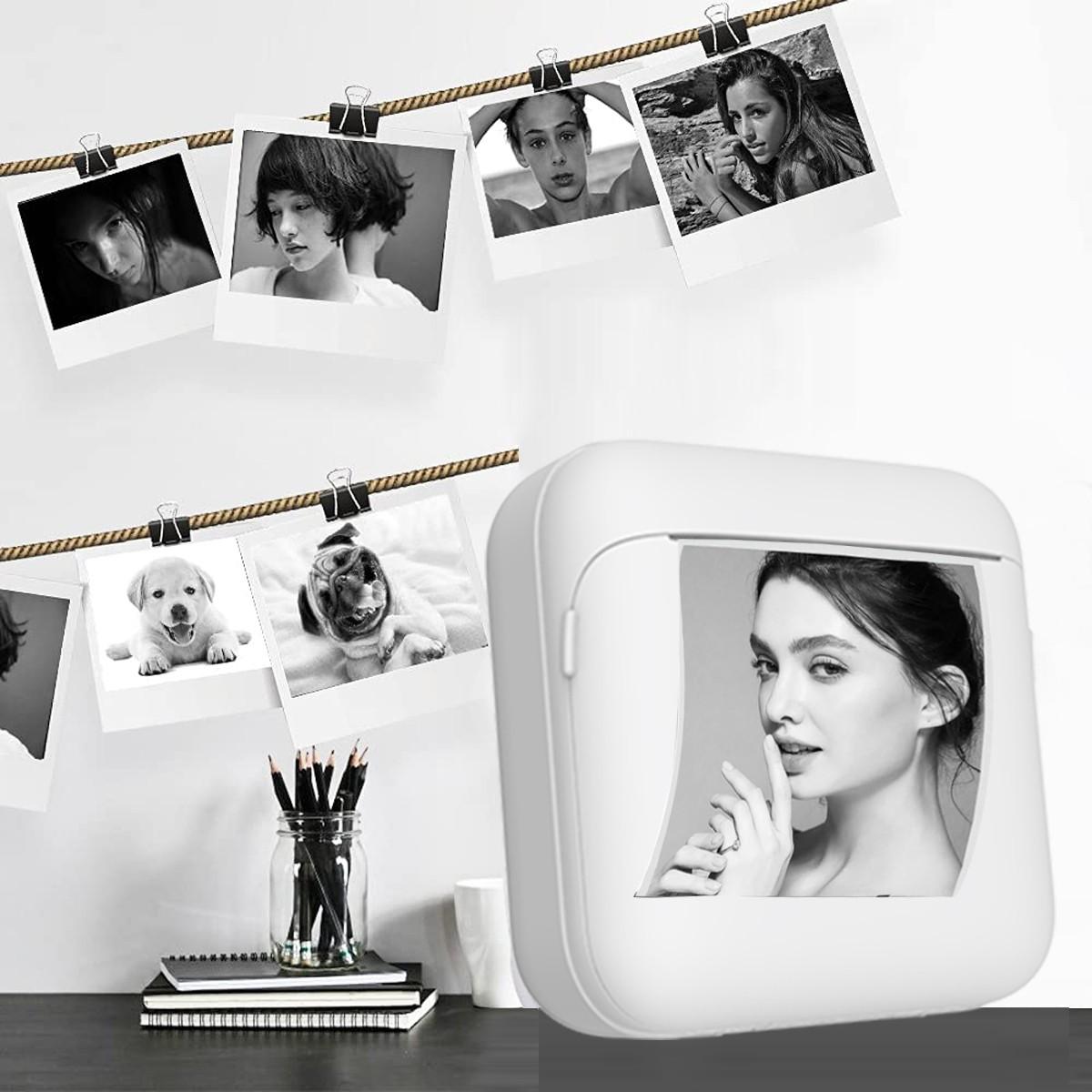 Portable Wireless Mini Printer, Thermal Inkless Pocket Printer, Compatible with iOS and Android, Ideal for Photos, DIY Projects