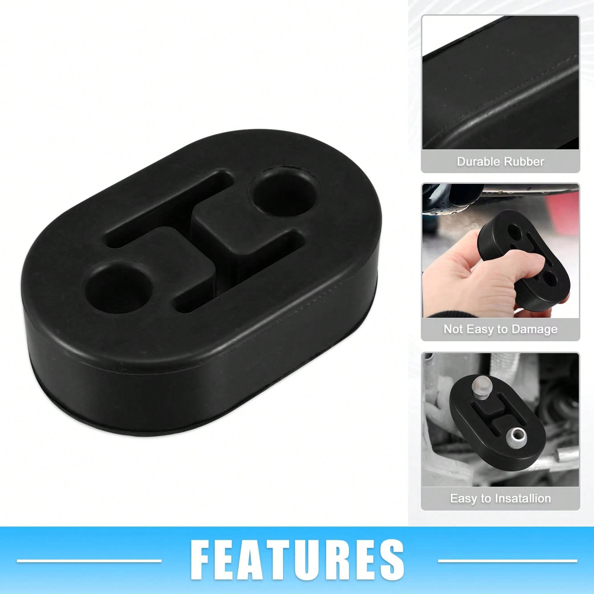 2-Piece Car Rubber Exhaust Pipe Tailpipe Mount Bracket, Universal Dual-Hole Exhaust Mount Bracket, Suitable for Vehicle Muffler Buffer