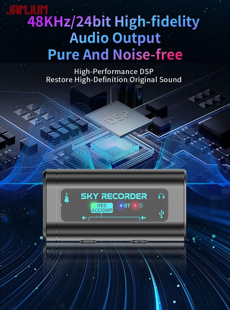 JAMJUM Portable High-Definition Audio Interface Type-C, Compatible with Multiple Systems, Plug-And-Play Guitar Recording Device Audio Equipment