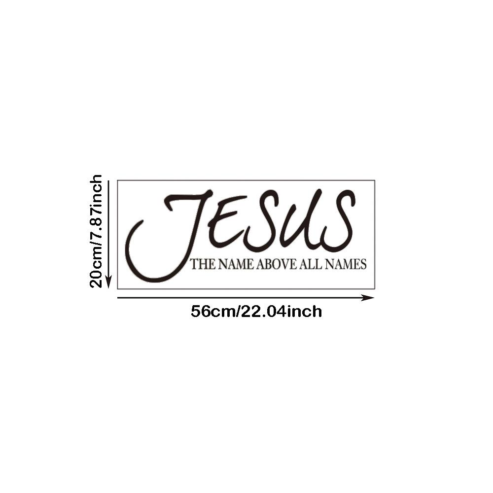 Jesus Name Vinyl Wall Art Stickers, Bible Verse Religious Prayer Letter Art, Home Decor Wallpaper, Spiritual Quote Decal, Easy to Apply
