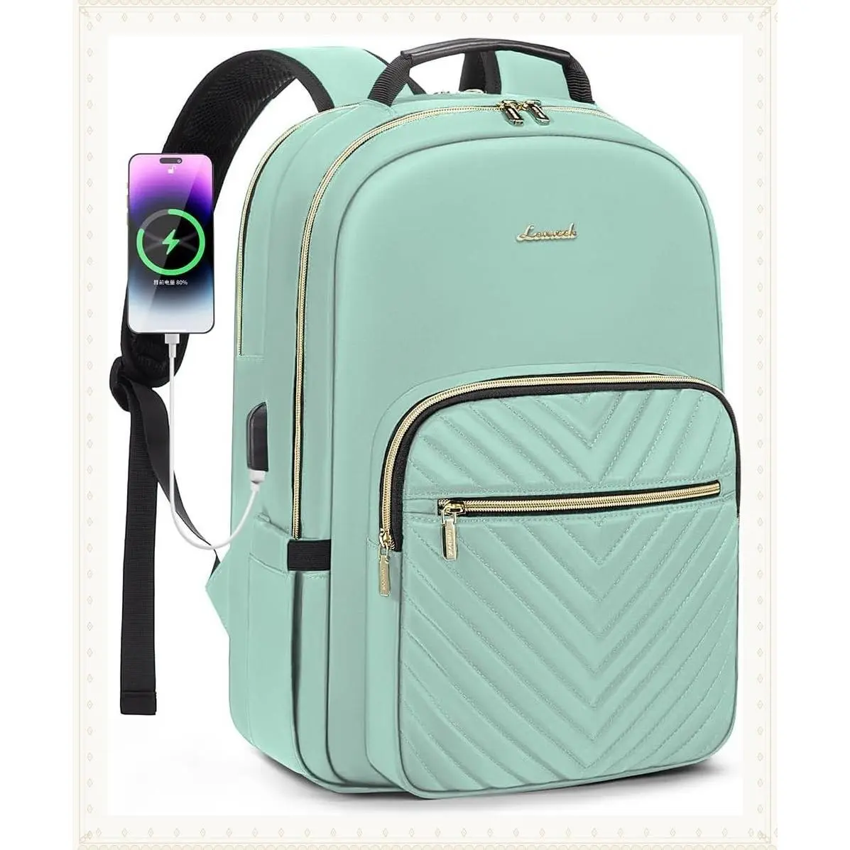 Laptop Backpack for Women,Quilted Work Travel College Laptop Bag | Professional Nurse Teacher Backpack Purse,Padded Laptop Compartment,Waterproof Backpack for Traveling on Airplane,Great GiftsGift