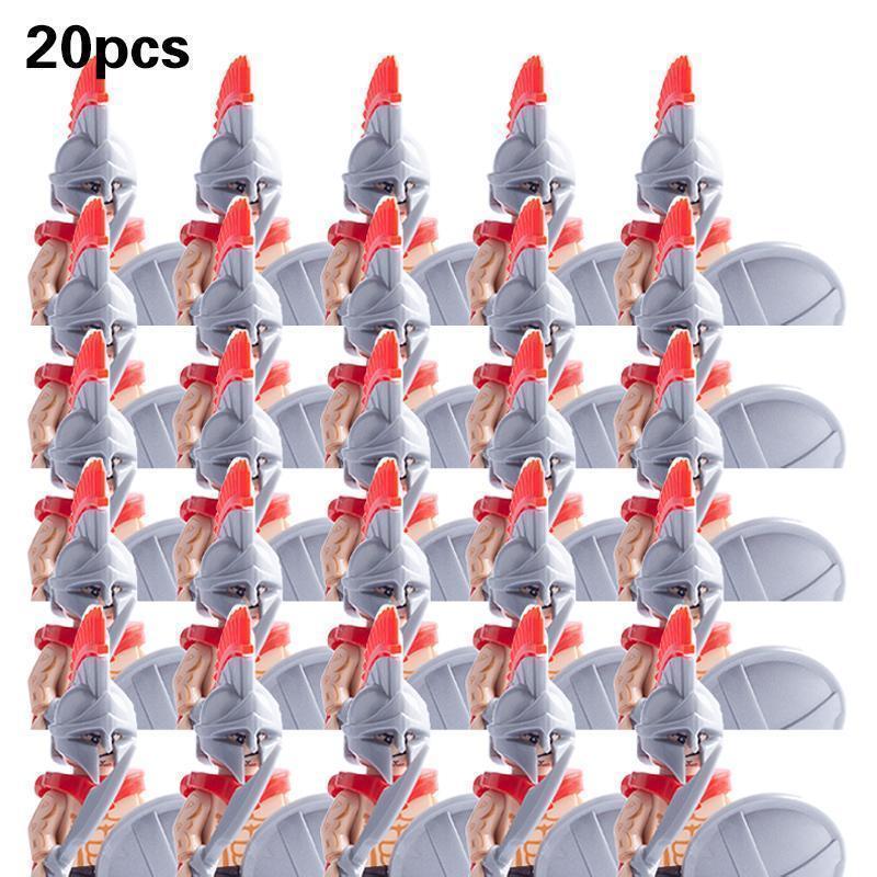 2026 new Medieval Military Sets Action Figures Building Blocks Bricks Roman Knight Spartan Soldier Helmet Sword WeaponsToys For Children