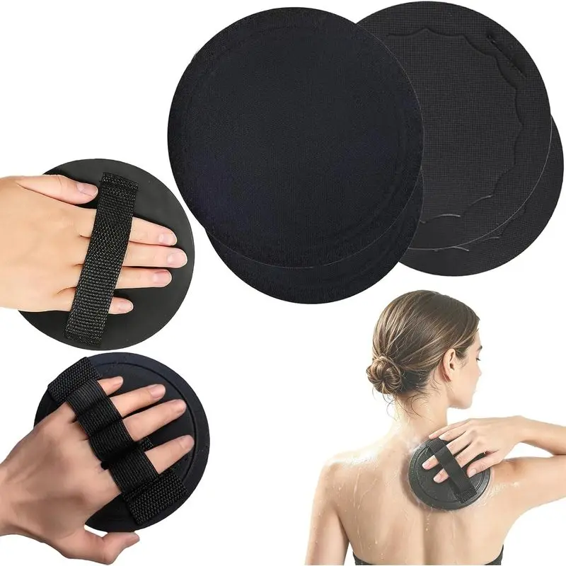 4 Counts Soft Rubber Shower Scrubber Set for All Skin Types, Exfoliating Bath Shower Tool to Remove Dead Skin and Massage Skin for Men & Women, Shower Back Scrubber